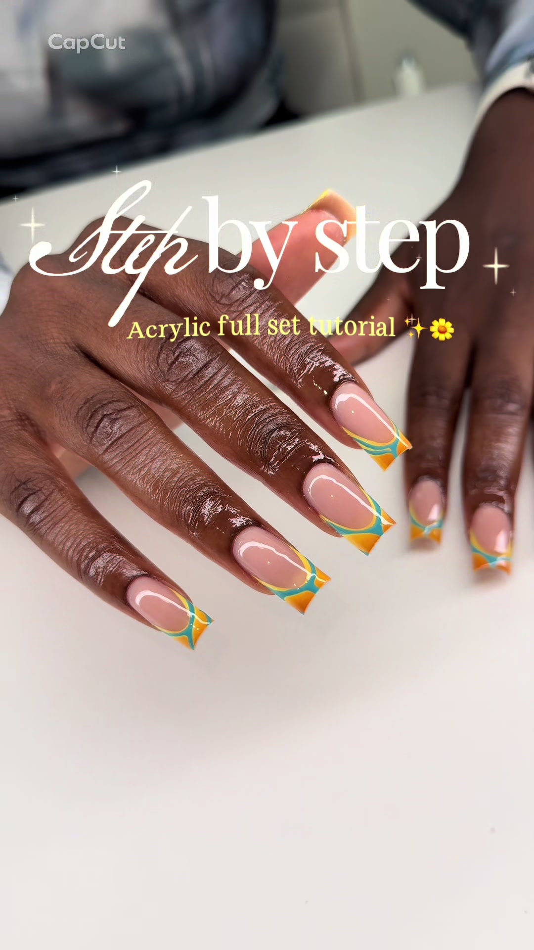 TikTok post by @ki.krylics for MelodySusie. Caption reads: Acrylic tutorial🤍 Using my @MelodySusie nail....