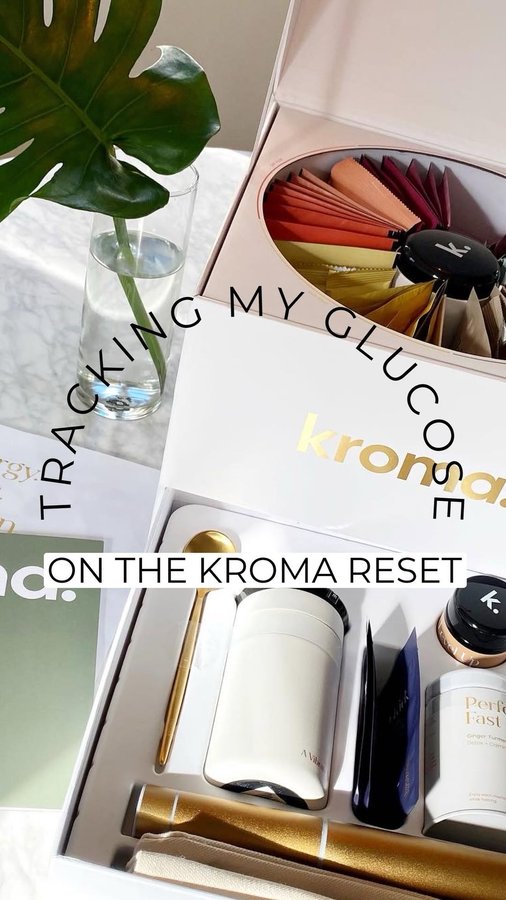 Instagram post by @michaelablaney for Kroma Wellness. Caption reads: [...] my glucose levels throughout the....