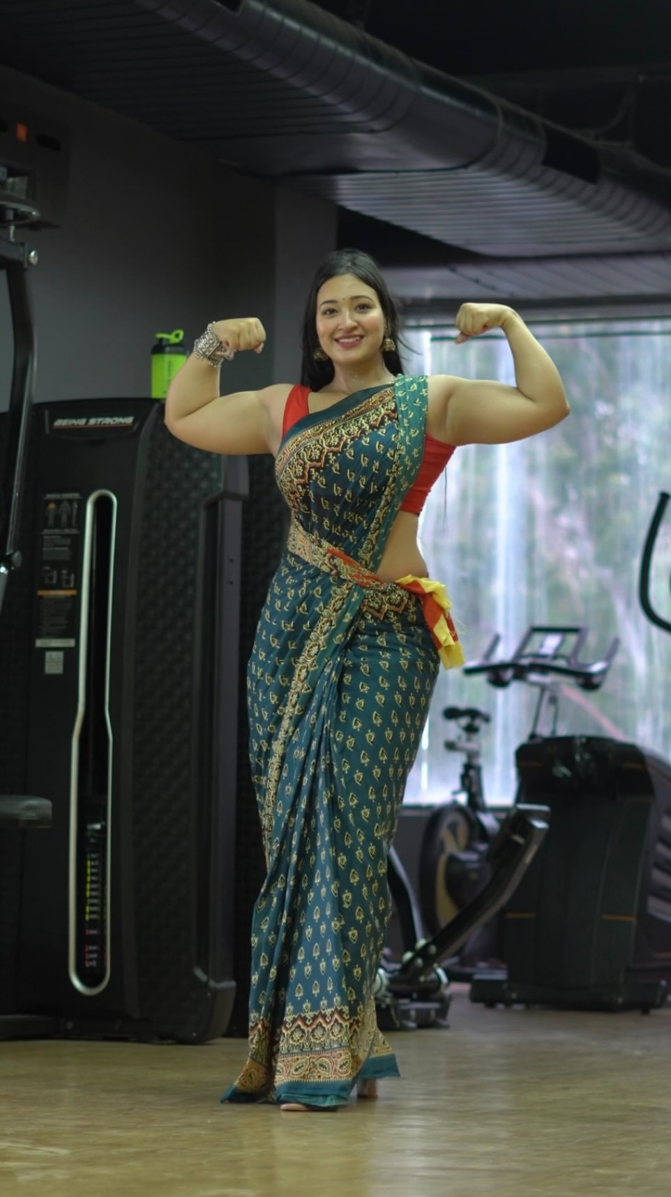 Instagram post by @varshana_rana for French Essence. Caption reads: When Fitness & Fragrance meet!💪🏻👩🏻........