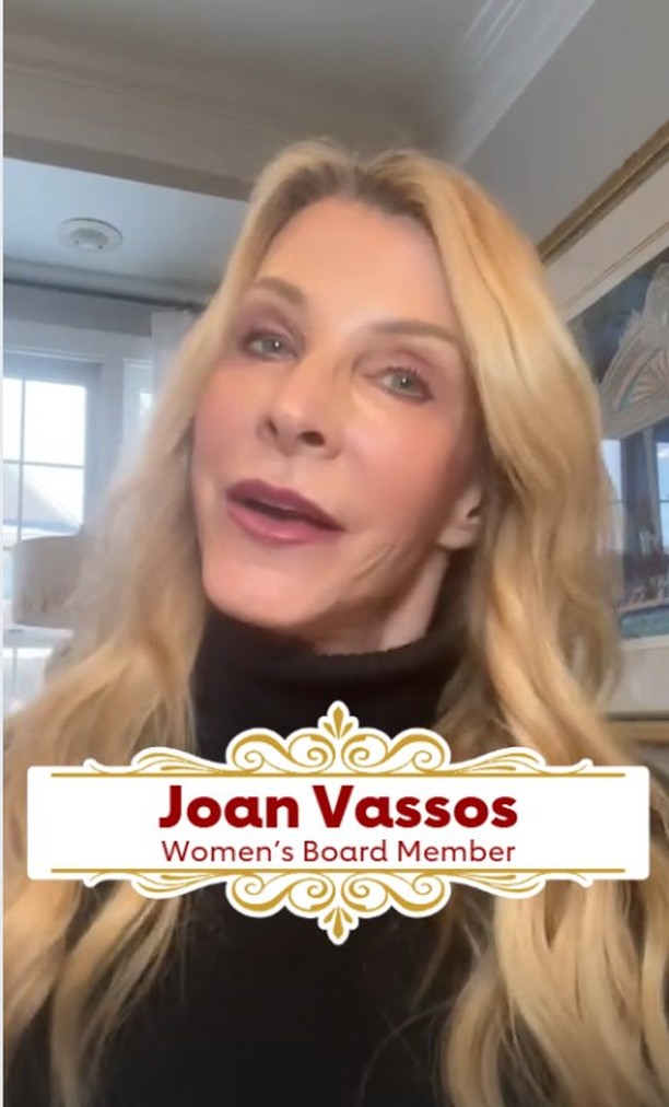 Instagram post by @joan_vassos for Bloomingdales. Caption reads: Here’s Women’s Board member, Joan Vassos in her....