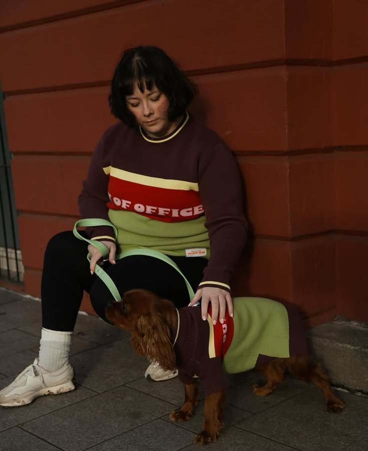 Instagram post by @_sageandoats for Barc London. Caption reads: [...] matching jumpers —— 😌🐶 *part of the....