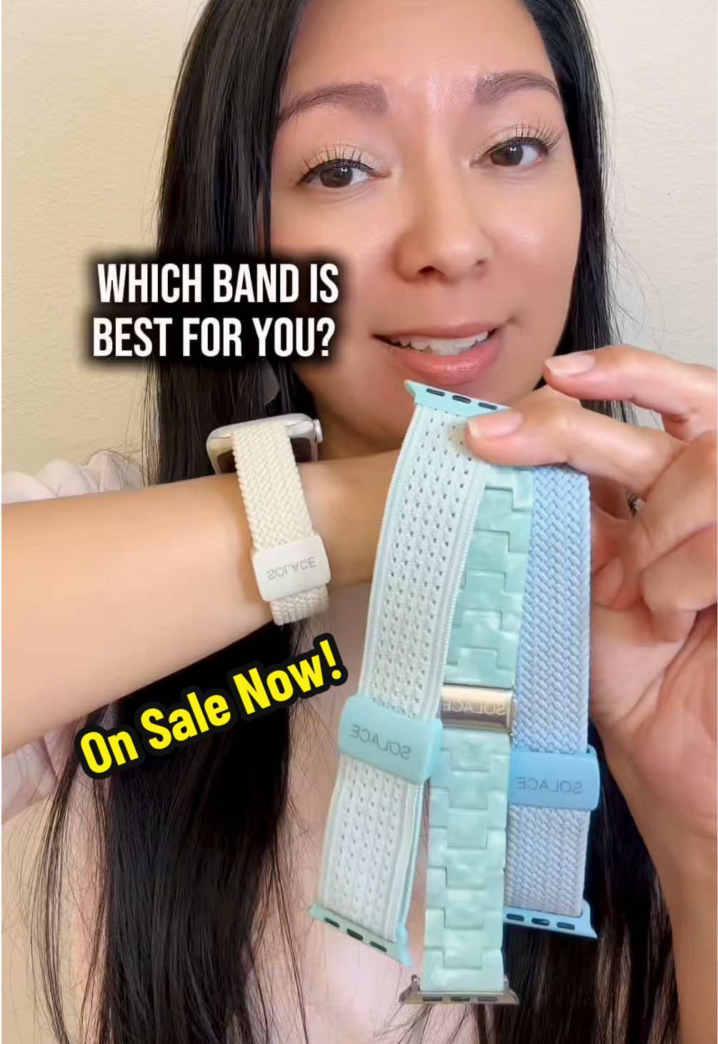 TikTok post by @suburbanfamilia for Solace Bands. Caption reads: I just got the slim imperium by @@Solace Bandsand....