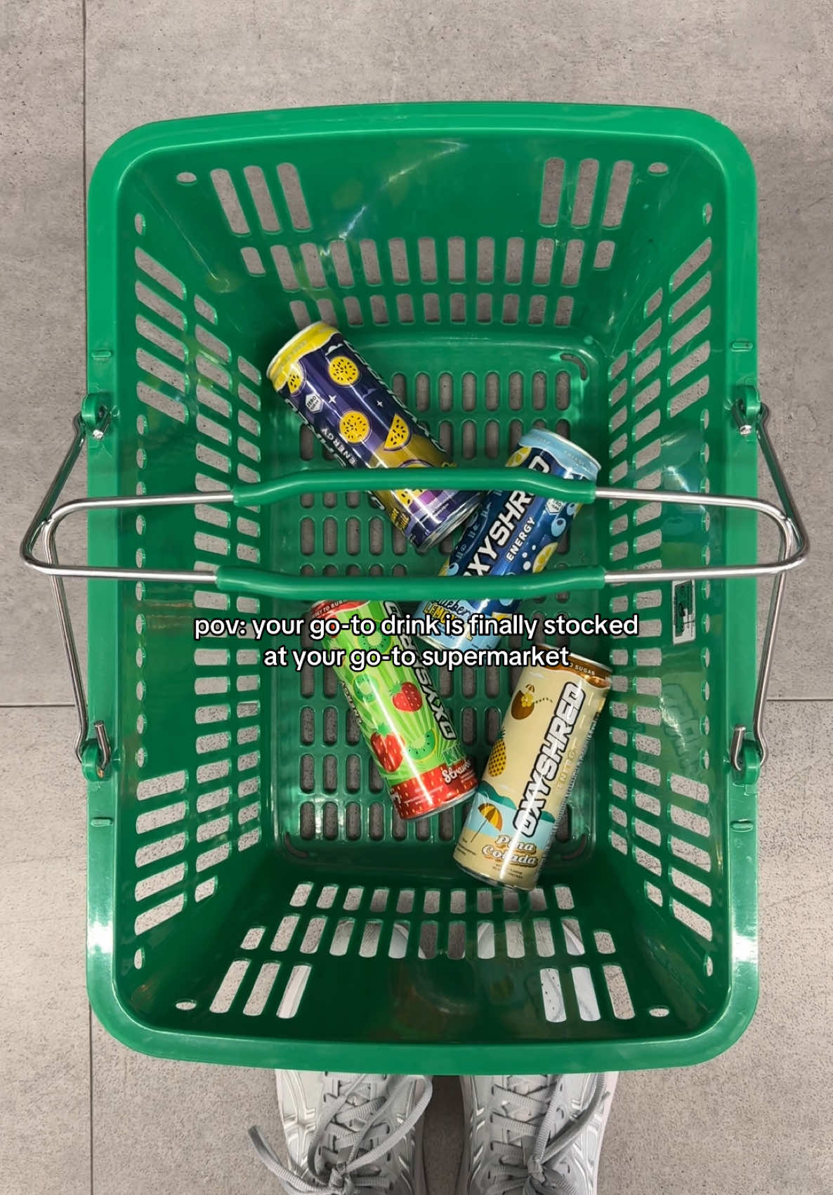 TikTok post by @yas.ismael for OxyShred Energy. Caption reads: @OxyShred Energy + @Woolworths New Zealand = a....