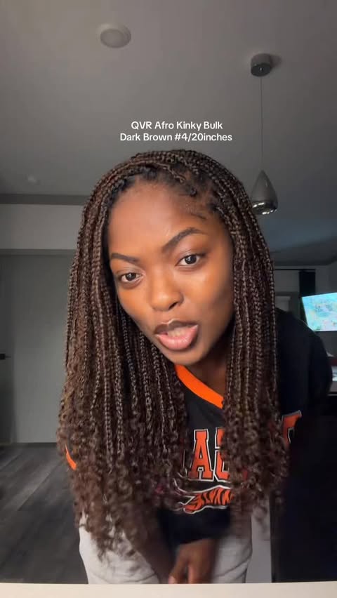 Instagram post by @_ktatyanna for QVR Hair. Caption reads: [...] wear it over time. #4chair #minibraids....
