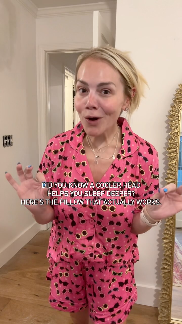 Instagram post by @fluscheeitaway for Coop Sleep Goods. Caption reads: I’ve always loved a cold bedroom. A cold pillow-....