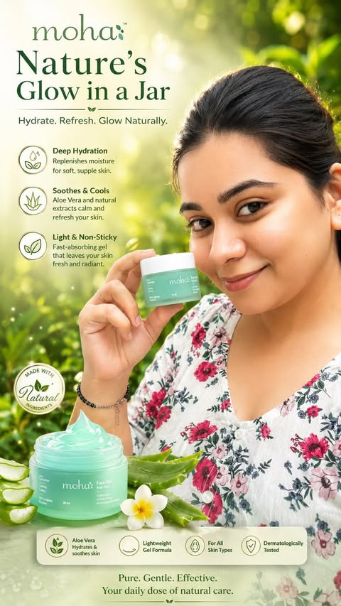 Instagram post by @beingsmritisingh_ for moha: Nature’s Perfect Formula. Caption reads: If “hydrated but matte” was a product 👇 This is....