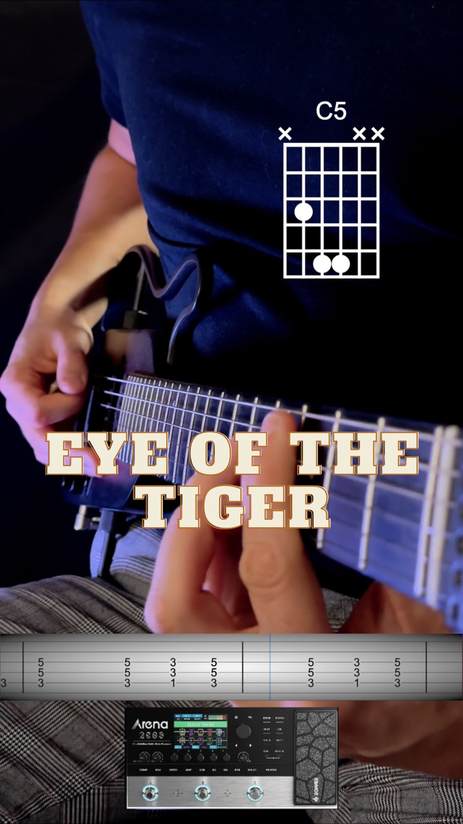 Instagram post by @thibaultguitar for DonnerMusic. Caption reads: Eye of the Tiger - Survivor
-
🎸 I use the Hush-X....