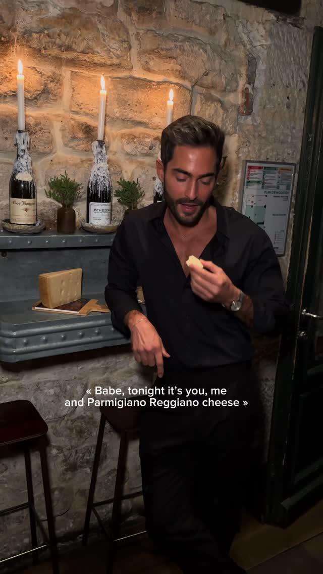 Instagram post by @rsimacourbe for Parmigiano Reggiano. Caption reads: A cozy, flavorful escape with @parmigianoreggiano....