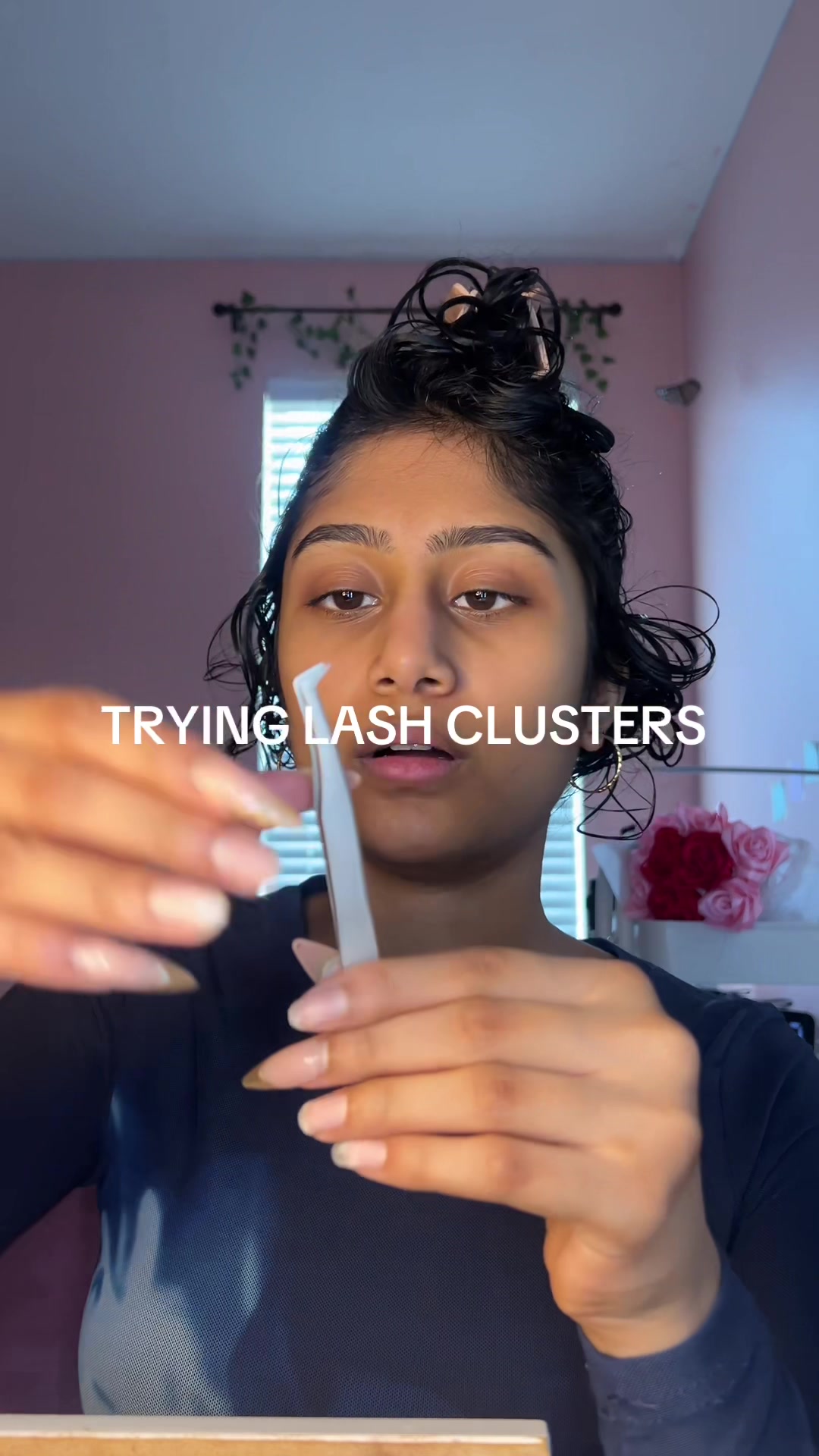 TikTok post by @iconicsunny_ for Ninetynine Dreams. Caption reads: [...] attempt 🥹 #lashes #lashclusters....