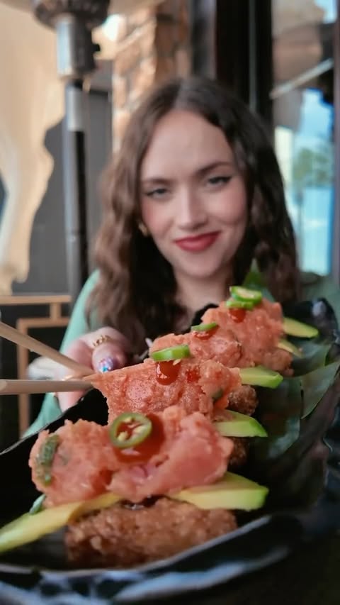 Instagram post by @hallieiseating for P.F. Chang's. Caption reads: favorite menu items from @pfchangs 🥢 forever in....