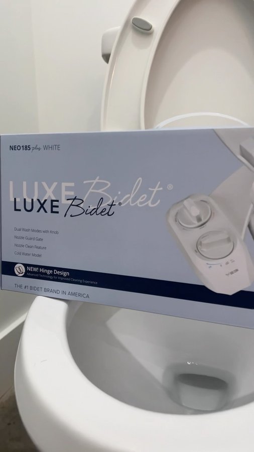 Instagram post by @theobrienestate for LUXE Bidet. Caption reads: [...] Upgrade your toilet today with a luxe bidet!....