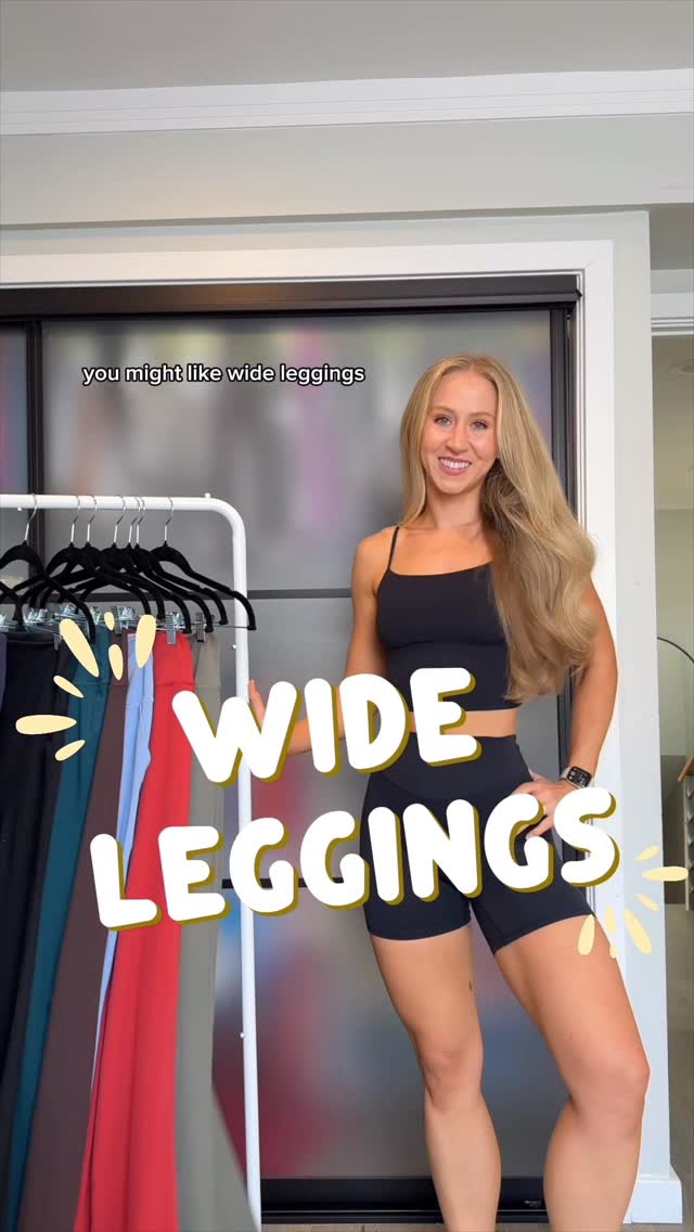 Instagram post by @kathrynm_fit for Aerie. Caption reads: Testing all of the most popular wide leg pants....