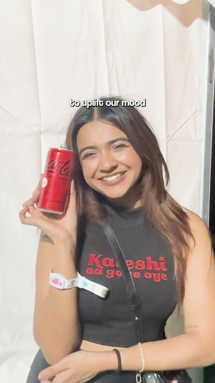 Instagram post by @the.rebel.kid for Coca-Cola India. Caption reads: Vibe meets Beats! 🎶 When Coca-Cola sparks the....