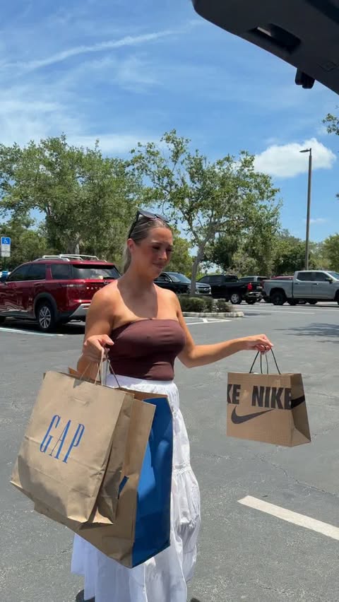 Instagram post by @stephanieadams444 for Premium Outlets. Caption reads: [...] year we’re dealmaxxing at Ellenton Premium....