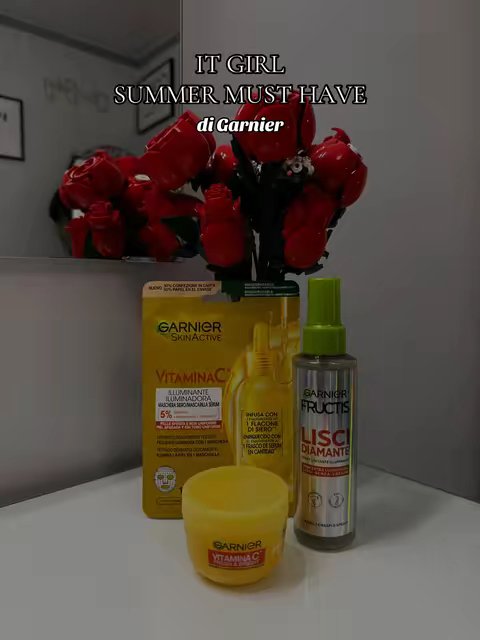 TikTok post by @giorgia.pascarella for garnieritalia. Caption reads: IT GIRL: SUMMER MUST HAVE di @garnieritalia💛....