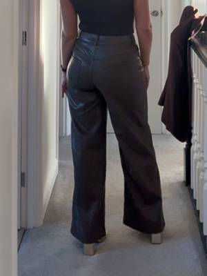 TikTok post by @cassienock0 for RELA RELA. Caption reads: @RELA RELA leather trousers are a slayyyy [...].