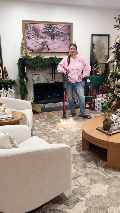 Instagram post by @kenziemariehome for BISSELL. Caption reads: #ad let’s do a holiday house tour… but clean at....