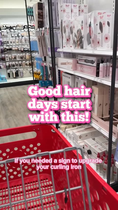 Instagram post by @targettakesmypaycheck for FHI Heat. Caption reads: [...] curling iron, this is it! @fhiheat just....