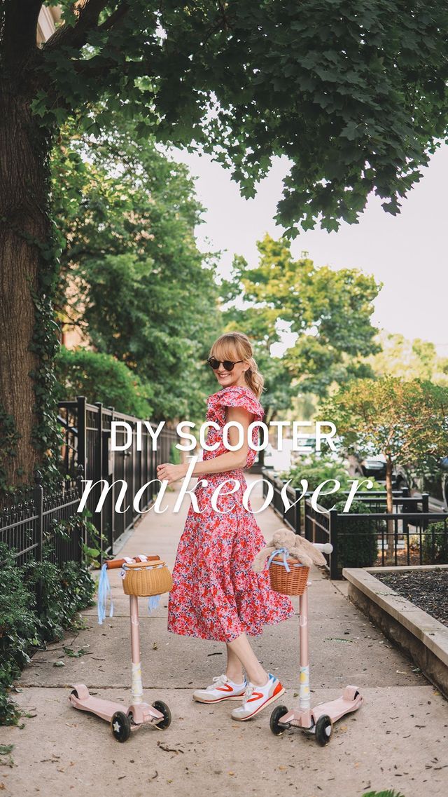 Instagram post by @kellyinthecity for Draper James. Caption reads: [...] scooter instructions and links to the....
