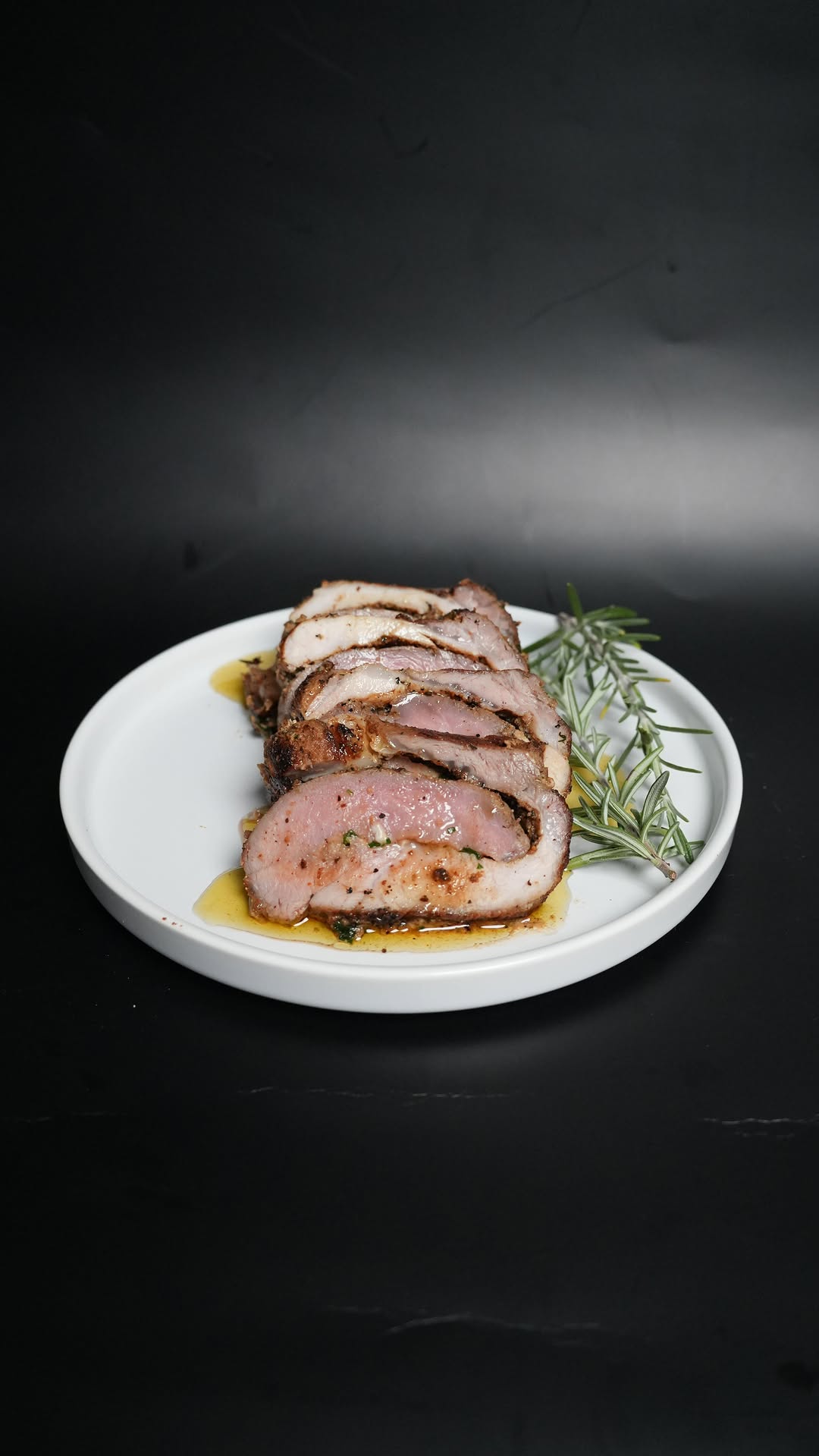 Instagram post by @cookitwithtim for Soulful Pork. Caption reads: #ad Sous Vide Stuffed Pork Tenderloin – I have....