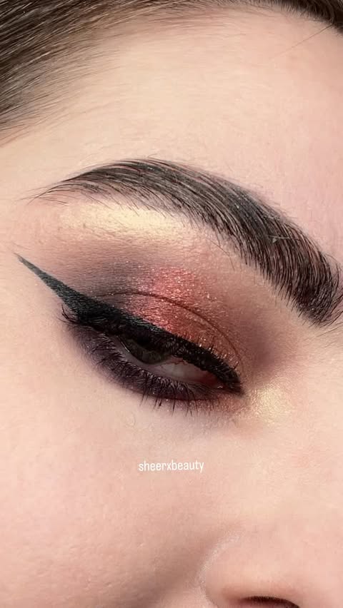 Instagram post by @sheerxbeauty for Danessa Myricks Beauty. Caption reads: my go-to holiday glam look 🎁 shop link in the....