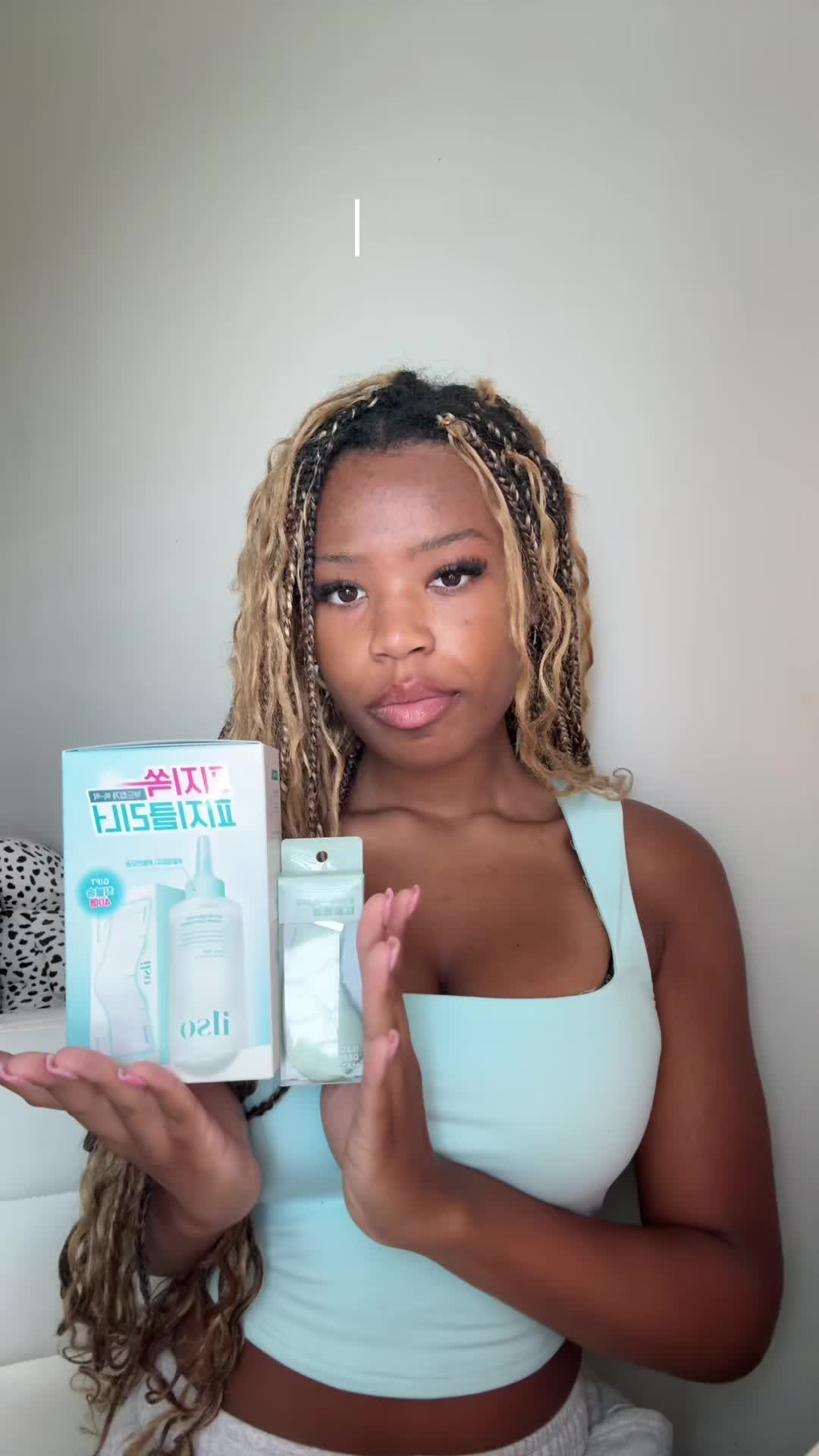 TikTok post by @chellybellycc for Illinois Soybean Association. Caption reads: #ilso #sebumsoftener #blackhead #koreanskincare....