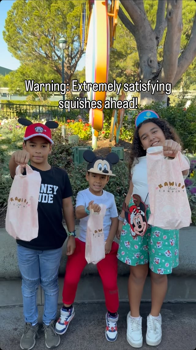 Instagram post by @itsalexfaafetai for Kawaii Slime Company. Caption reads: Warning: Extremely satisfying squishes ahead!🫧💕....