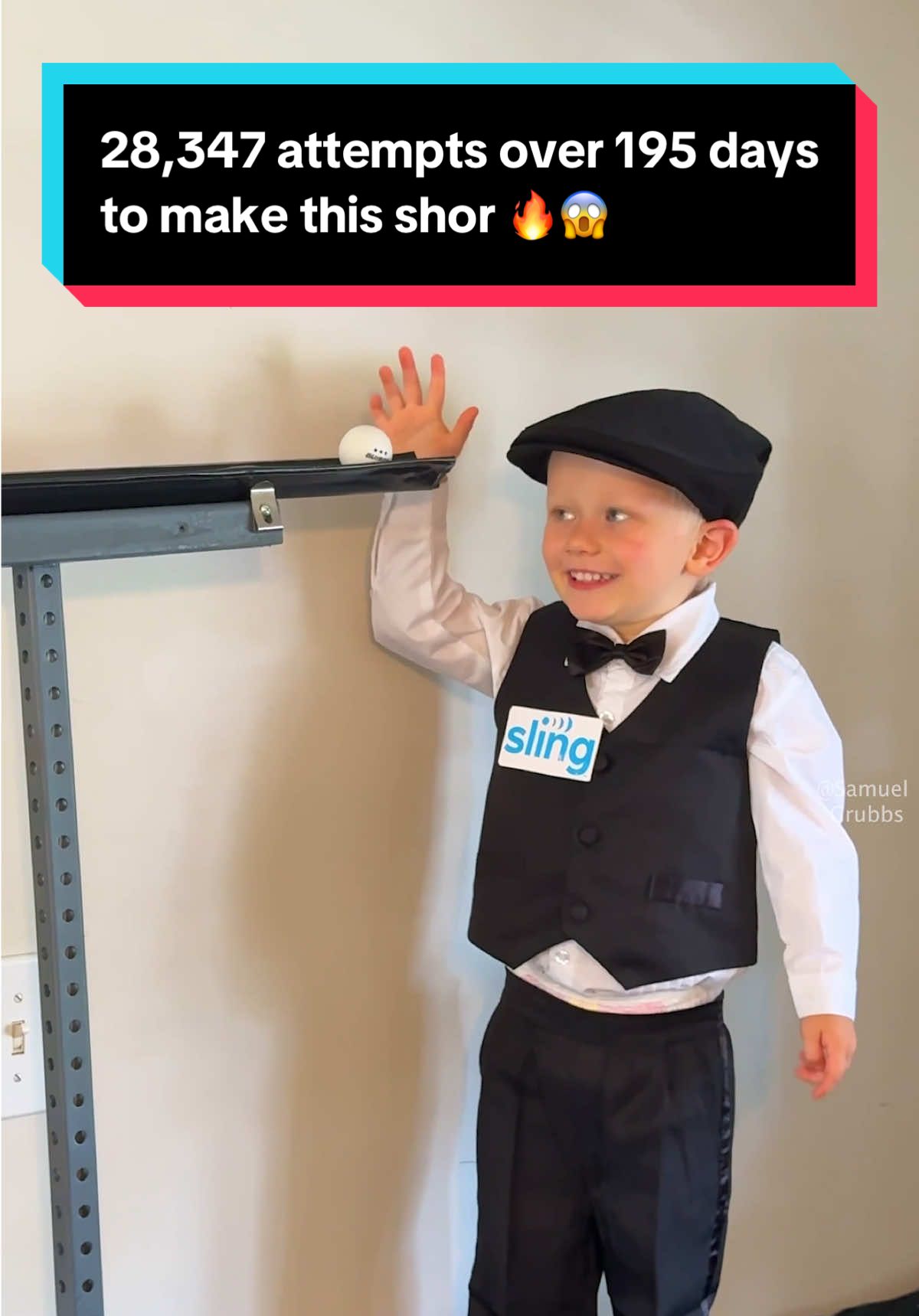 TikTok post by @samuelgrubbs for SLING TV. Caption reads: This took us 2 generations to make 🥲🙌 Me and....