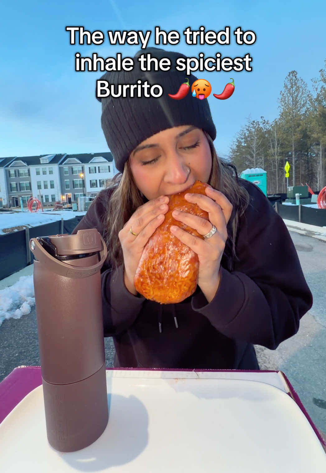 TikTok post by @mai_yaazi for BruMate. Caption reads: The @BrüMate definitely came in handy 😍....