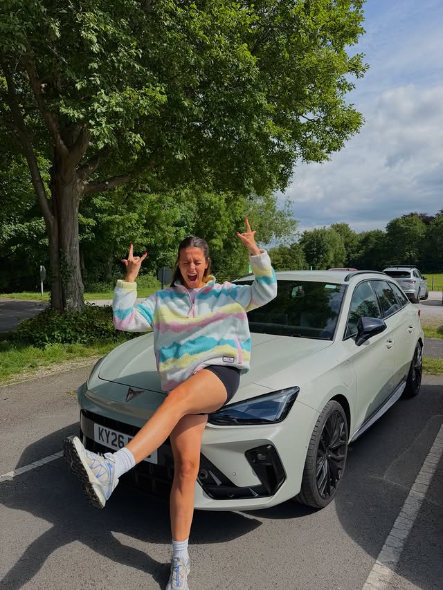 Instagram post by @sophied_fit for CUPRA. Caption reads: [...] for the scrapbook in the peak district &....