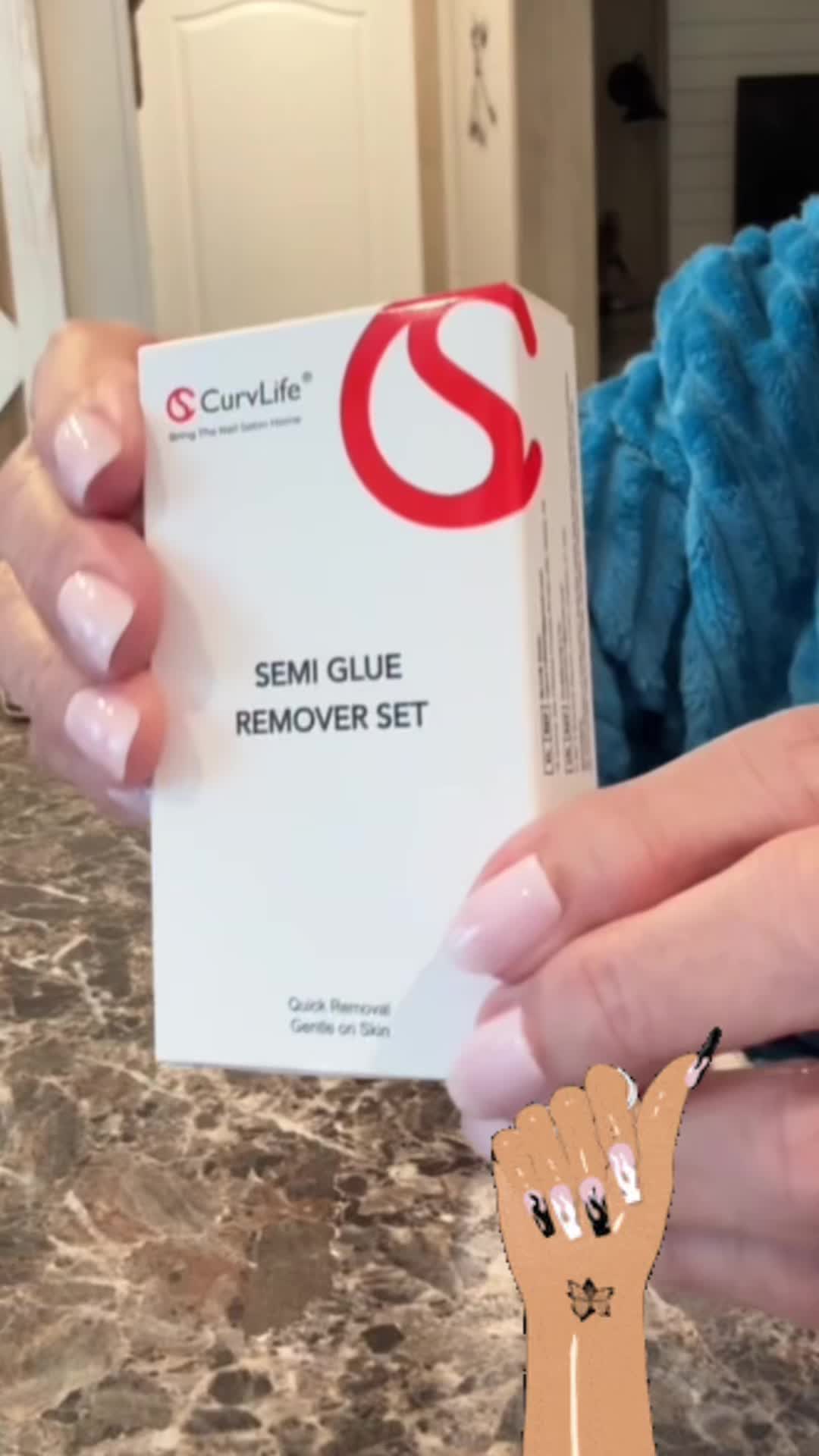 TikTok post by an influencer for Curvlife. Caption reads: [...] #NailCare #NailTok @Curvlife.
