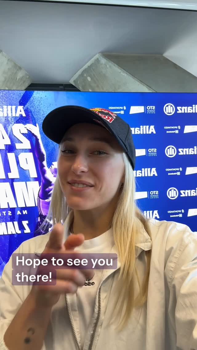 Instagram post by @janja_garnbret for Allianz. Caption reads: Let’s gooo! ❤️‍🔥 24 hours of climbing, fun, and....