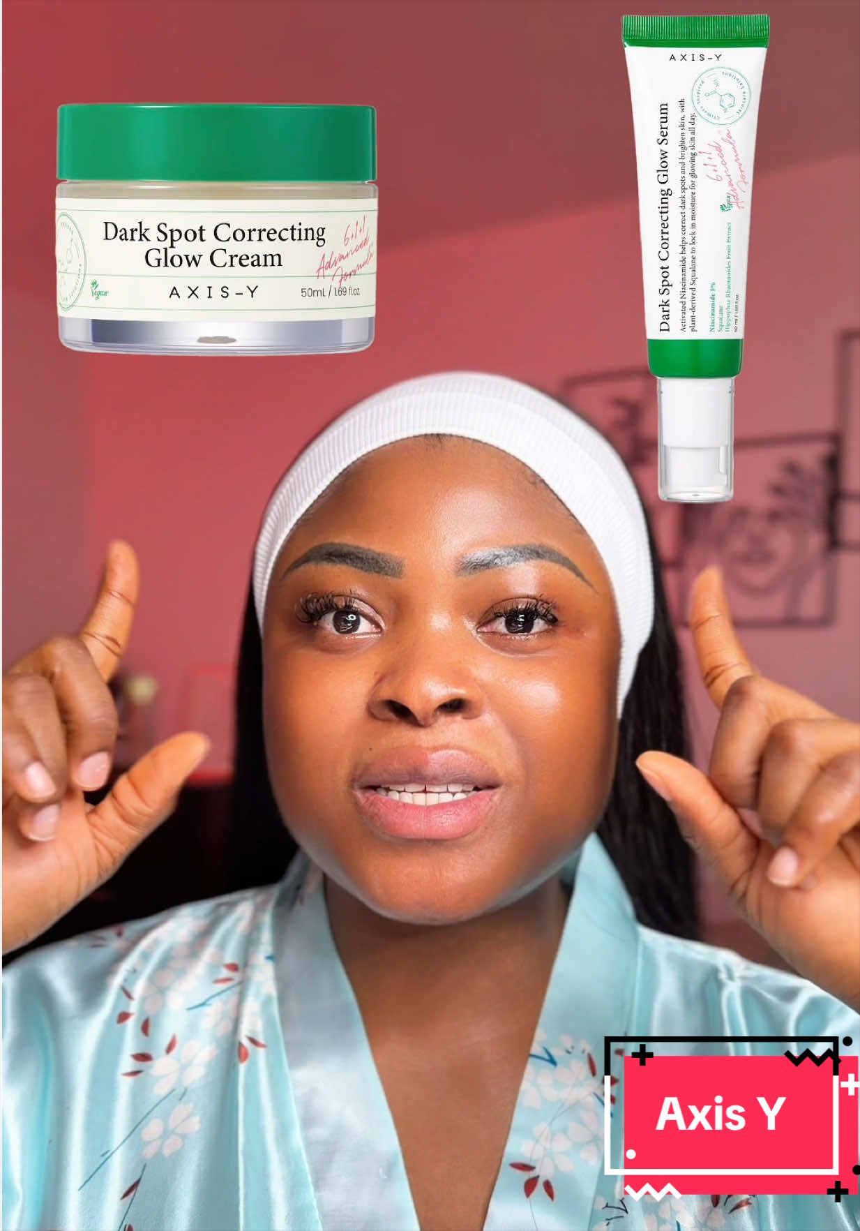 TikTok post by @thatgirlsamiat for Axis-y. Caption reads: [...] and also smoothens the face @AXISY UK....