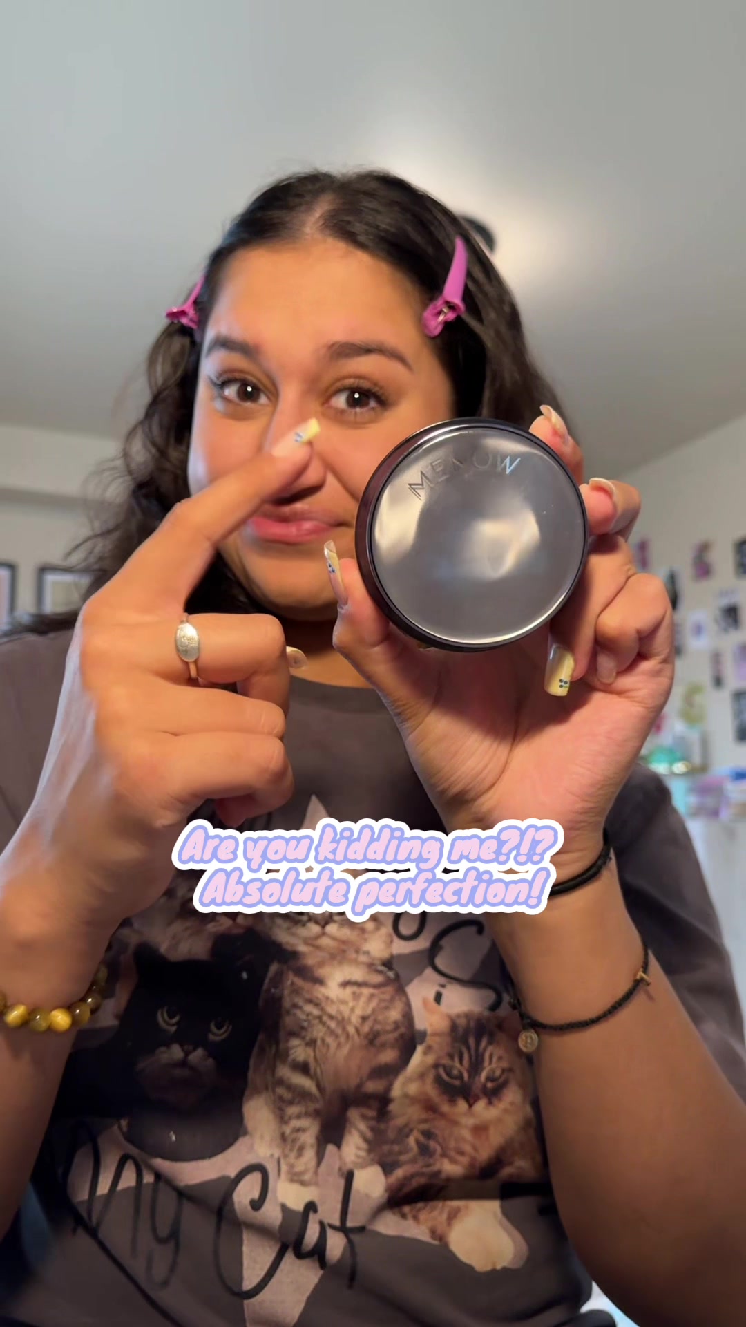 TikTok post by @vedilala for Menow. Caption reads: Thank you Menow! I truly love this powder!....