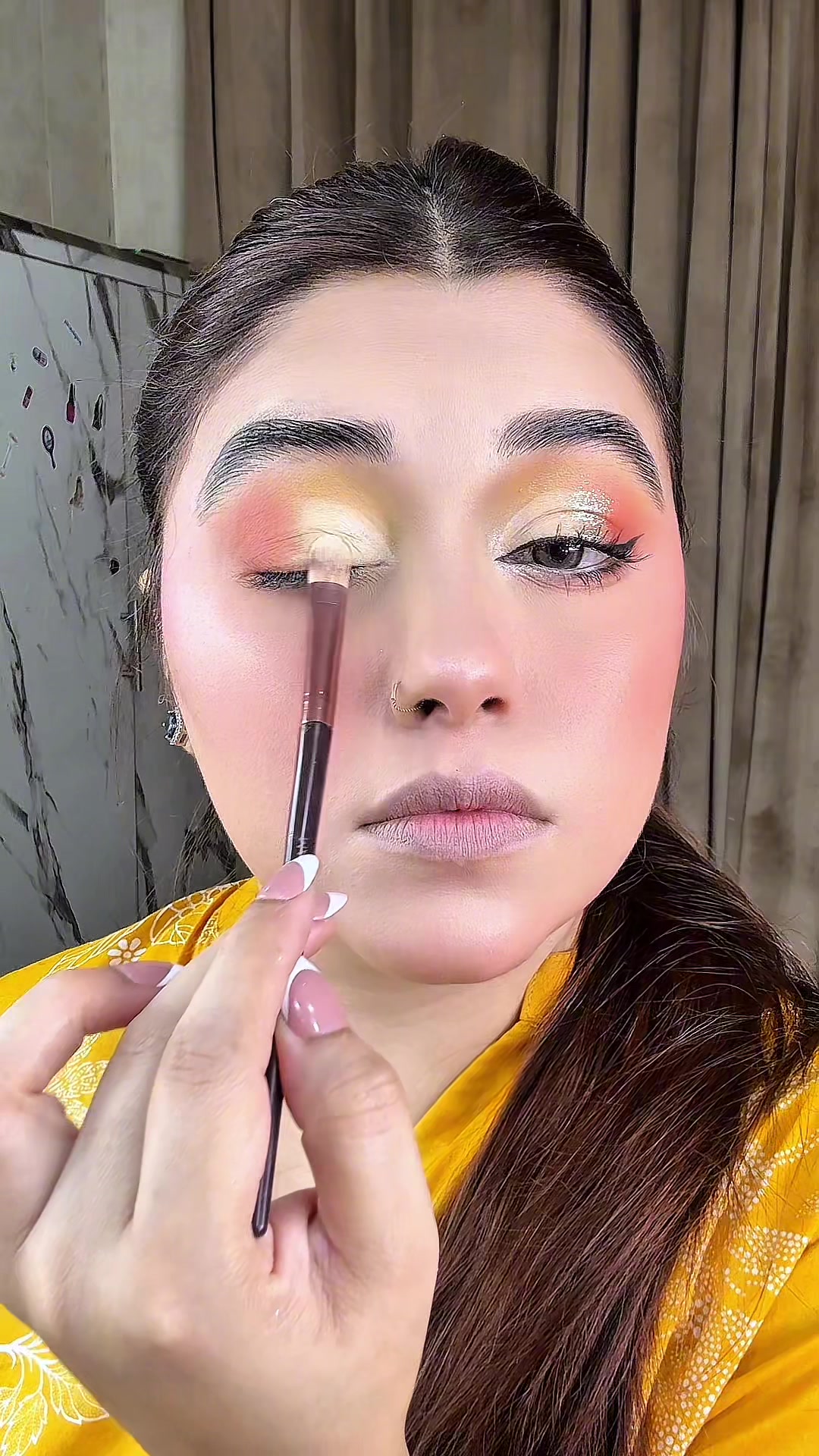 TikTok post by @mairakhan_mk for Beauty Glazed. Caption reads: Eid korean eyemakeup look @beautyglazed_pk_ Lens....