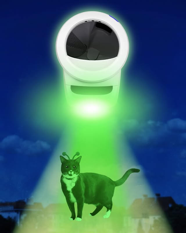 Instagram post by @scrimpusthecat for Litter-Robot by Whisker. Caption reads: THE FUTURE IS FELINE 🛸 Scrimpus is living in the....
