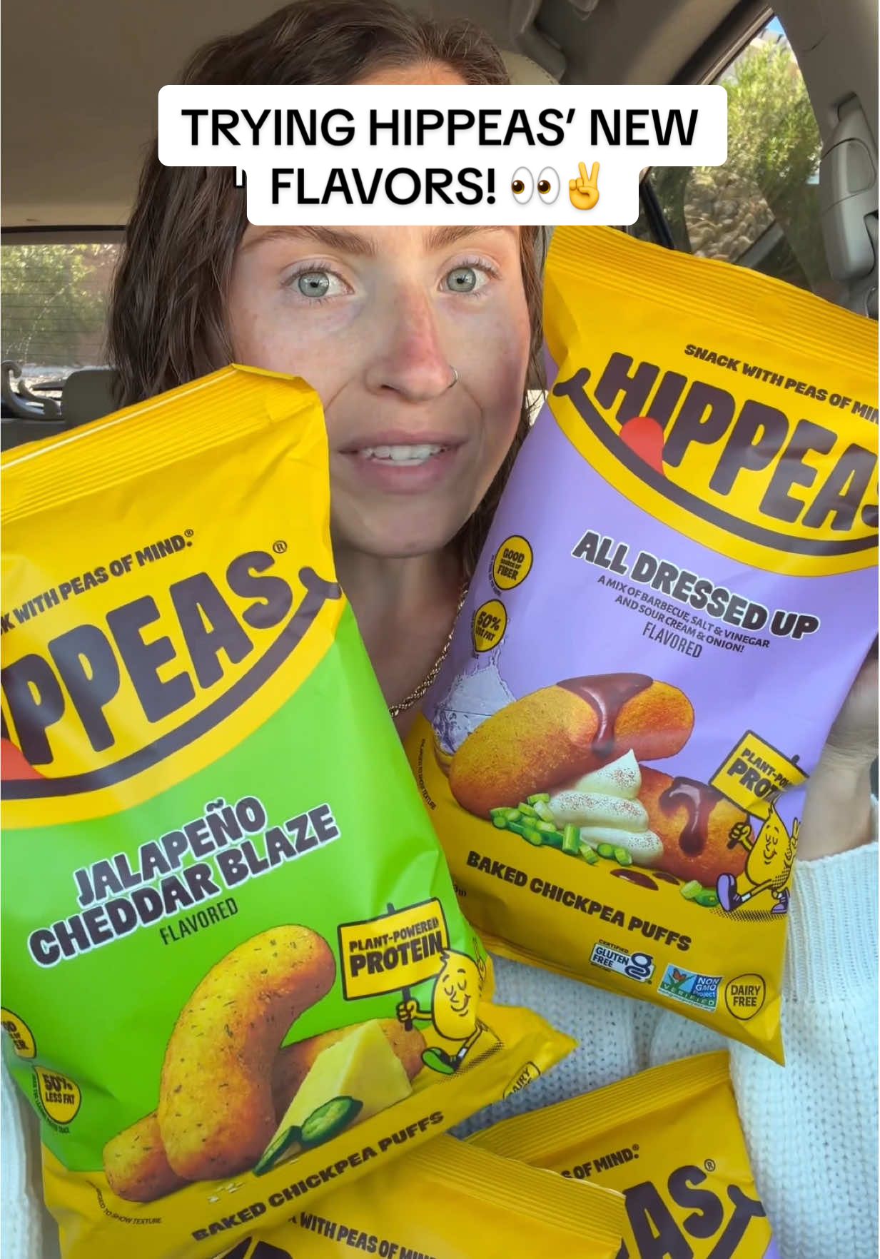 TikTok post by @morganchompz for HIPPEAS. Caption reads: #hippeaspartner HIPPEAS is bringing it this year....