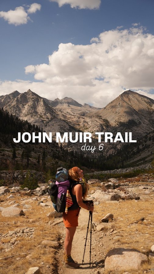 Instagram post by @movingmountainsmeg for LifeStraw. Caption reads: JMT DAY 6!!! 🥾🌞⛰️

Probably one of my fav scenic....