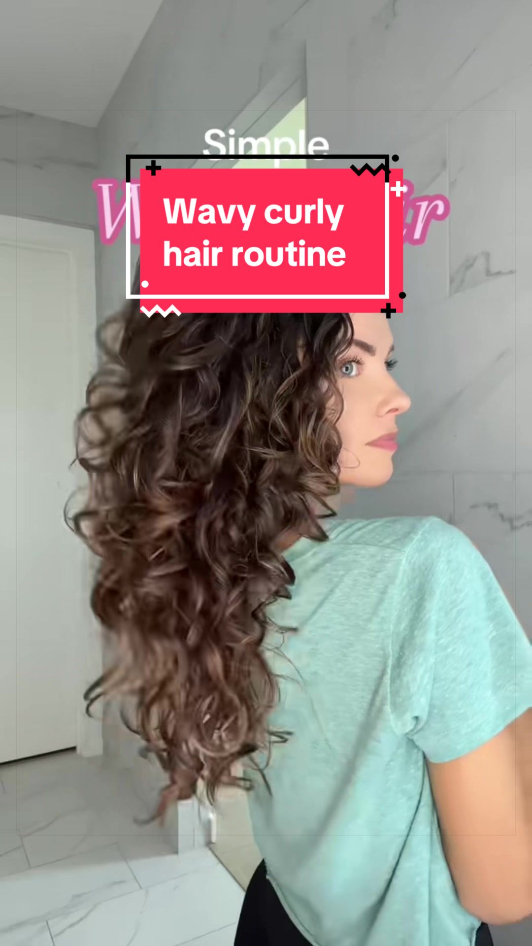TikTok post by @wavycurly for BounceCurl. Caption reads: [...] here is what I used ⬇️ ➰@BounceCurl Clump &....