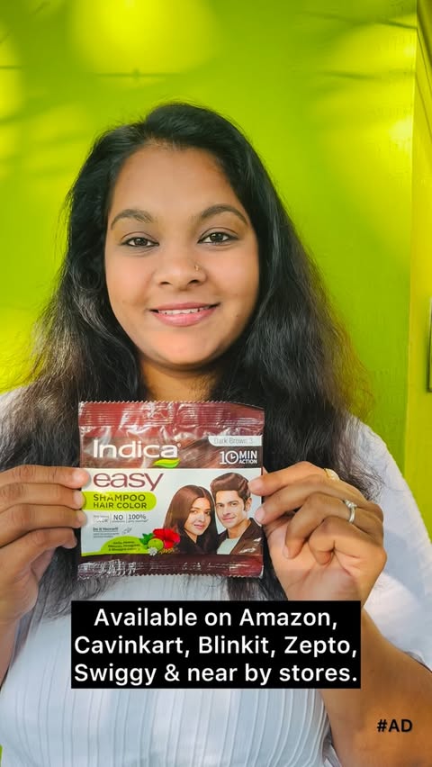 Instagram post by @luvkhush4823 for Indica Hair Color. Caption reads: Grey hair? Not anymore 😉✨ I recently tried Indica....