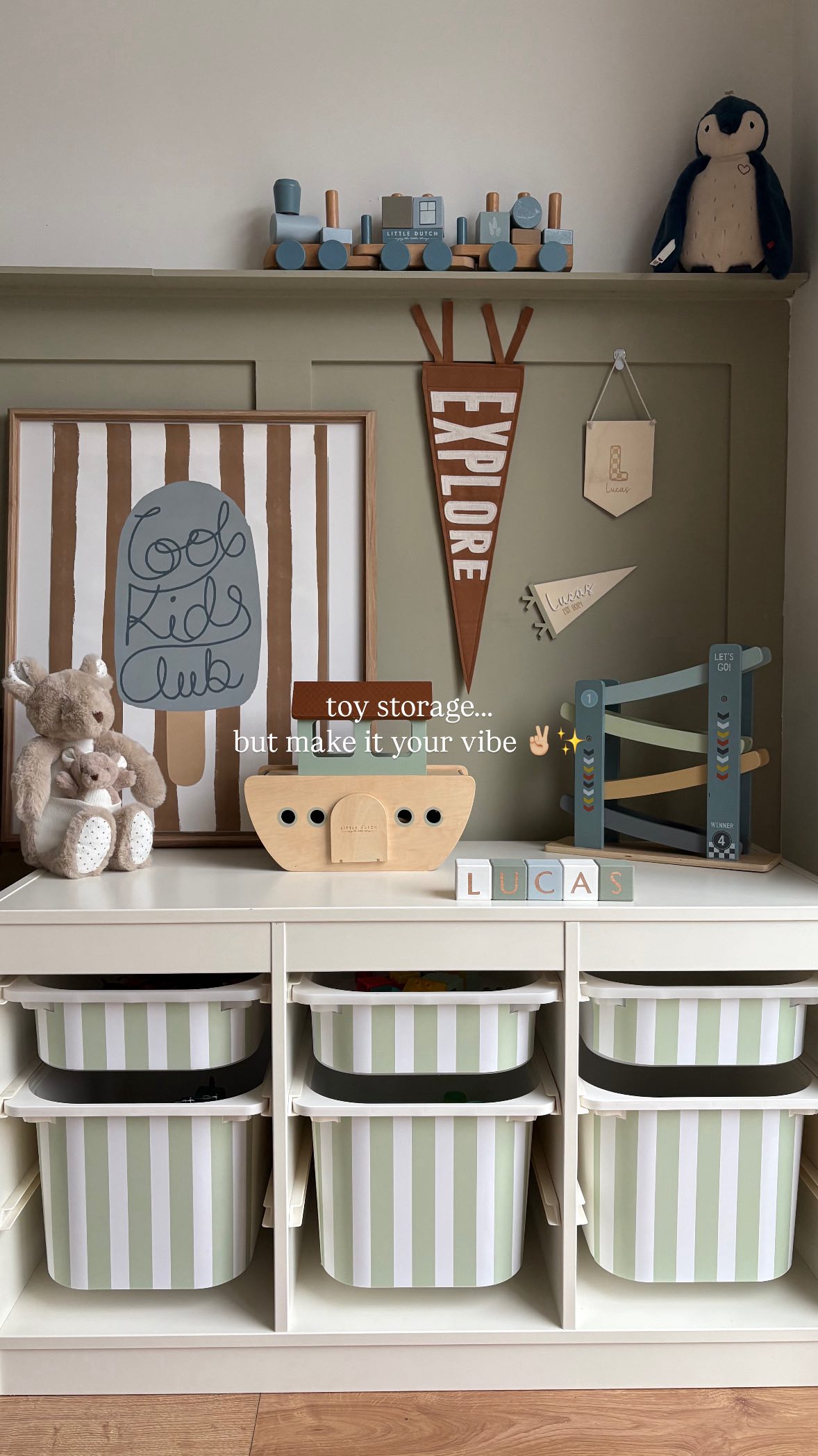 Instagram post by @theneeleynest for Nursery Stickers. Caption reads: [...] cool ✌🏼✨💚

Ad These stickers from....