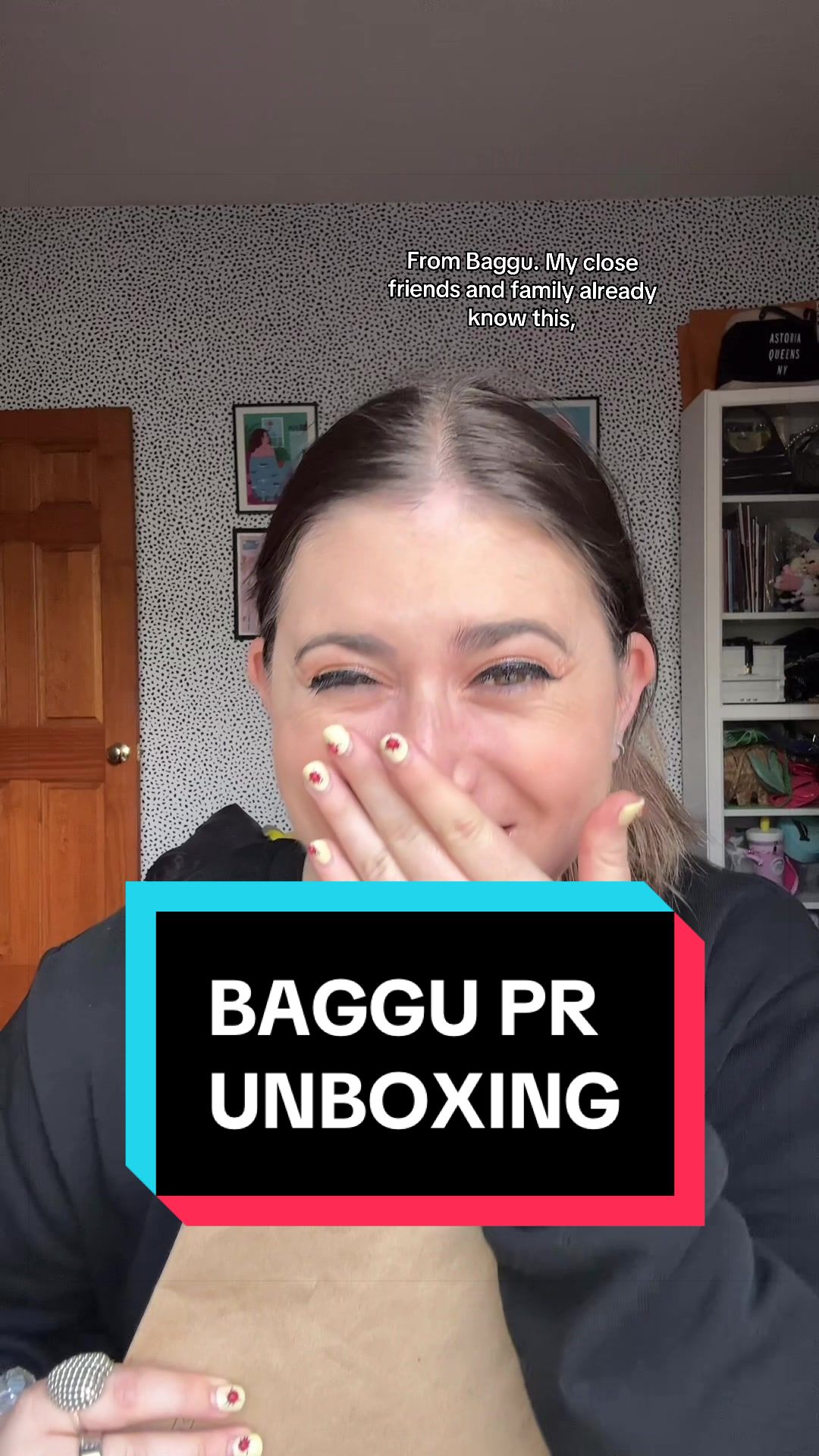 TikTok post by @emilypolner for BAGGU. Caption reads: @BAGGU sent me a little gift (thanks to my [...].