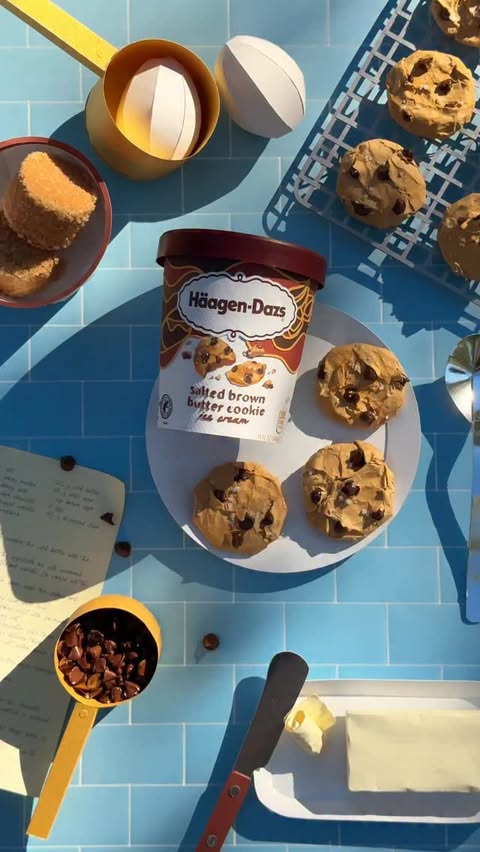 Instagram post by @paperjulia for Häagen-Dazs Ice Cream. Caption reads: Bringing brown butter and chocolate chip cookie....