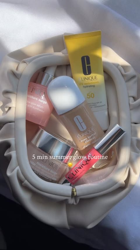 Instagram post by @imemma.z for Clinique. Caption reads: Effortless summer glow routine with @clinique Even....
