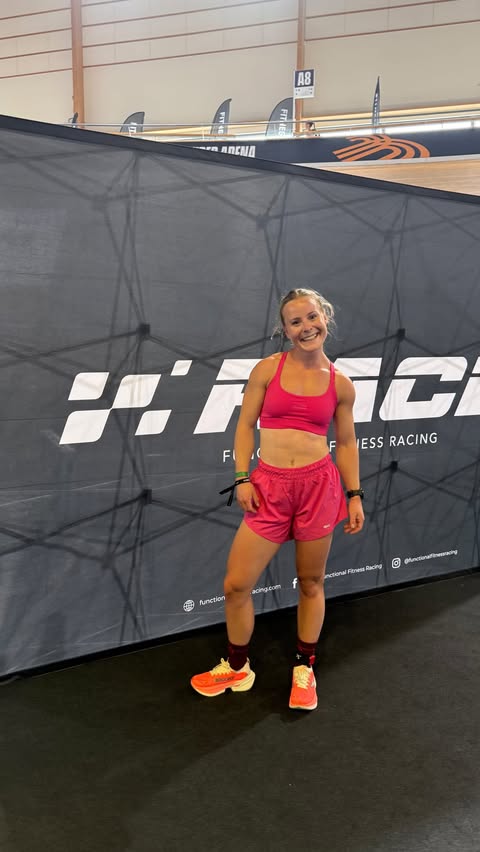 Instagram post by @freja_heuckendorff for EYDA. Caption reads: 💕AD | GRWM for @functionalfitnessracing 💕 It was....