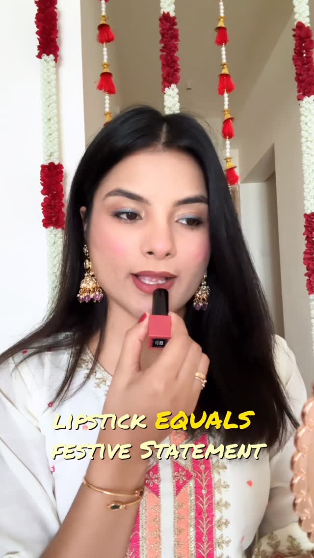 Instagram post by @g_u_n_j_u for Colorbar Cosmetics. Caption reads: From diyas to dazzling looks — my Diwali beauty....