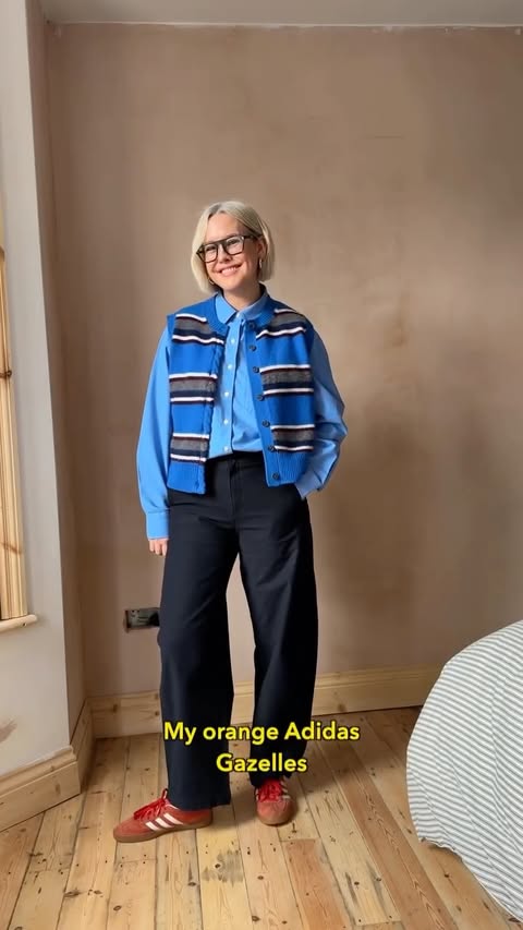 Instagram post by @alexandra.stedman for Damson Madder. Caption reads: [...] 

Shirt: Uniqlo x JW Anderson
Vest:....