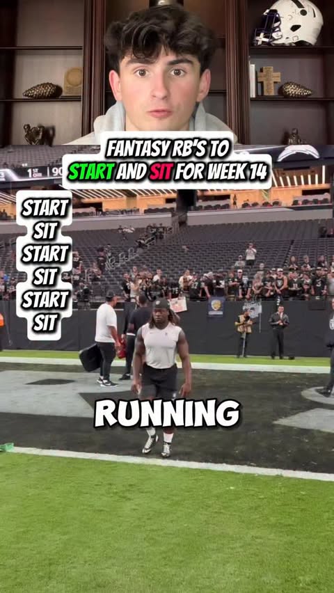 Instagram post by @the_brokowskis for Yahoo. Caption reads: Start/sit these RBs this week 👀.