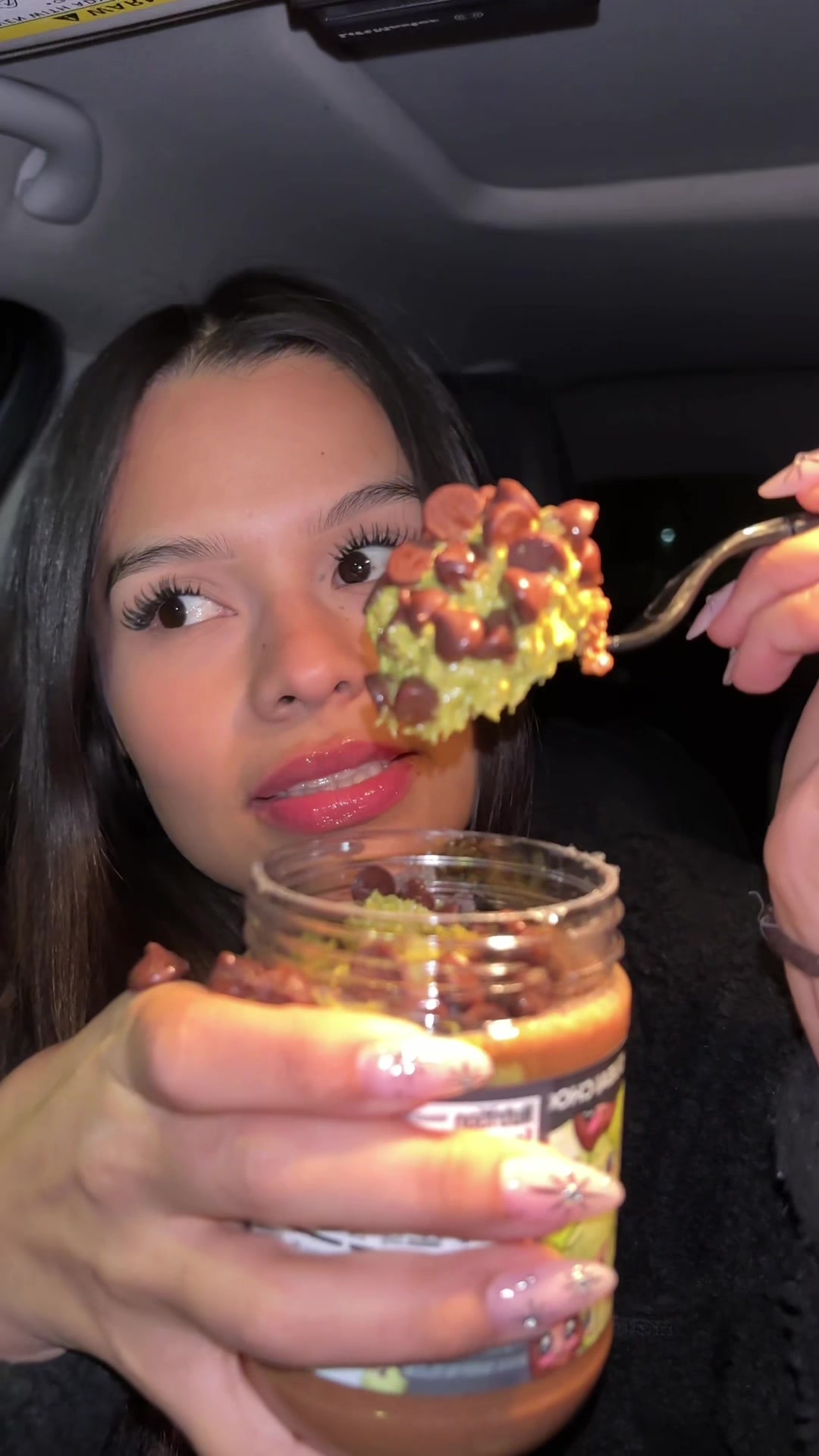 TikTok post by @delacruzmariely for Nerdy Nuts. Caption reads: I thought it was going to be the 16oz but it’s....