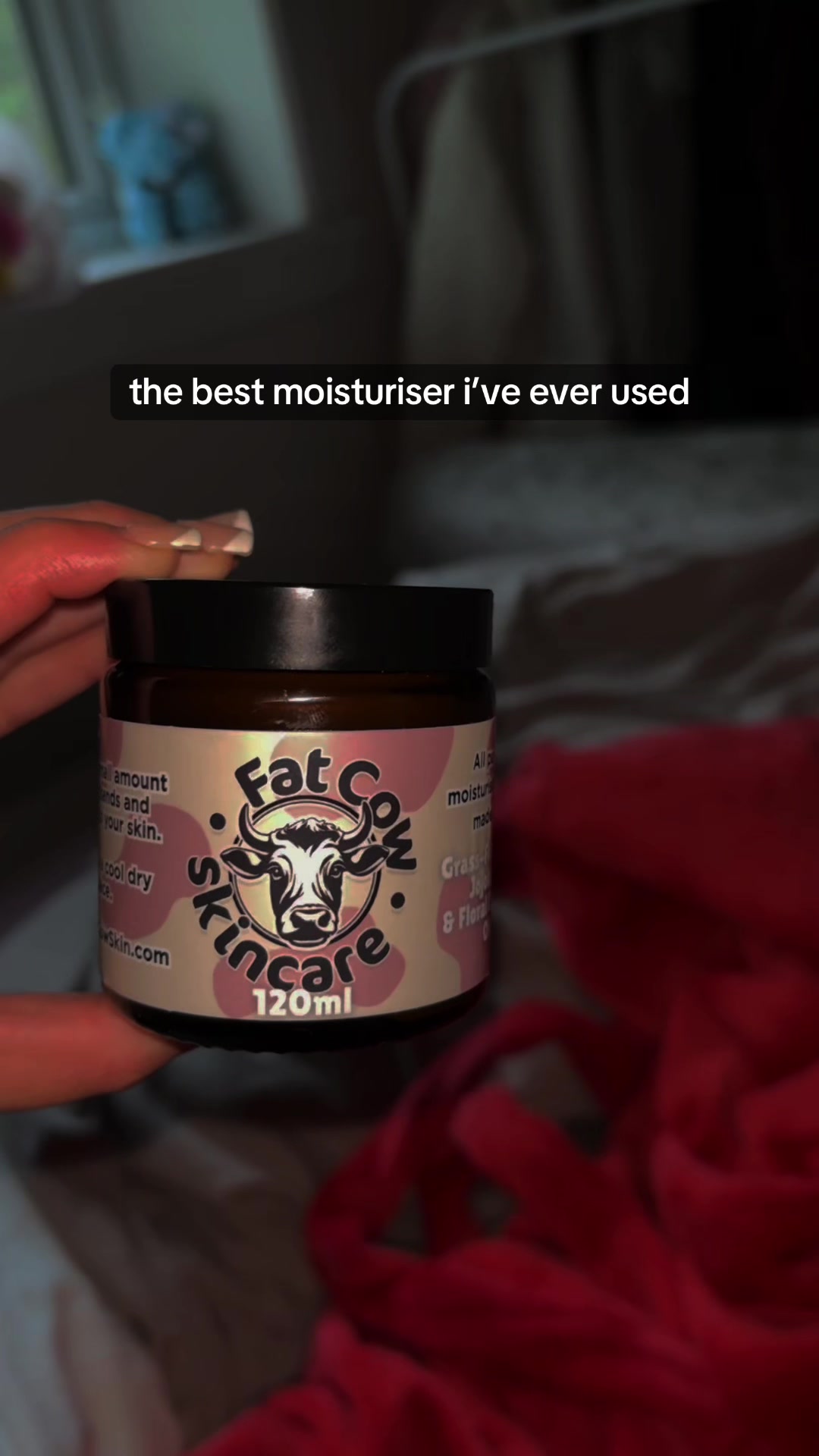 TikTok post by @hadis2348 for Fat Cow Skin. Caption reads: @Fat Cow Skincare #glassskin #skincare....